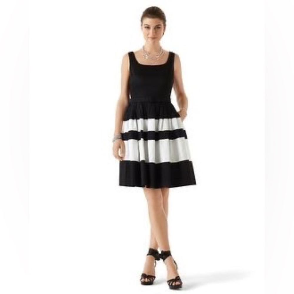White House Black Market Striped Dress with Belt 00